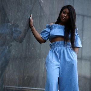 Restocked Denim 2 piece set simonemonae.com